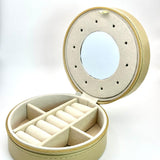 Guarda joias redondo dourado