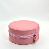 Guarda joias redondo cor-de-rosa