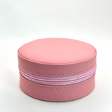 Guarda joias redondo cor-de-rosa