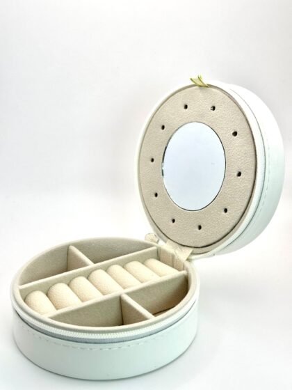 Guarda joias redondo em branco