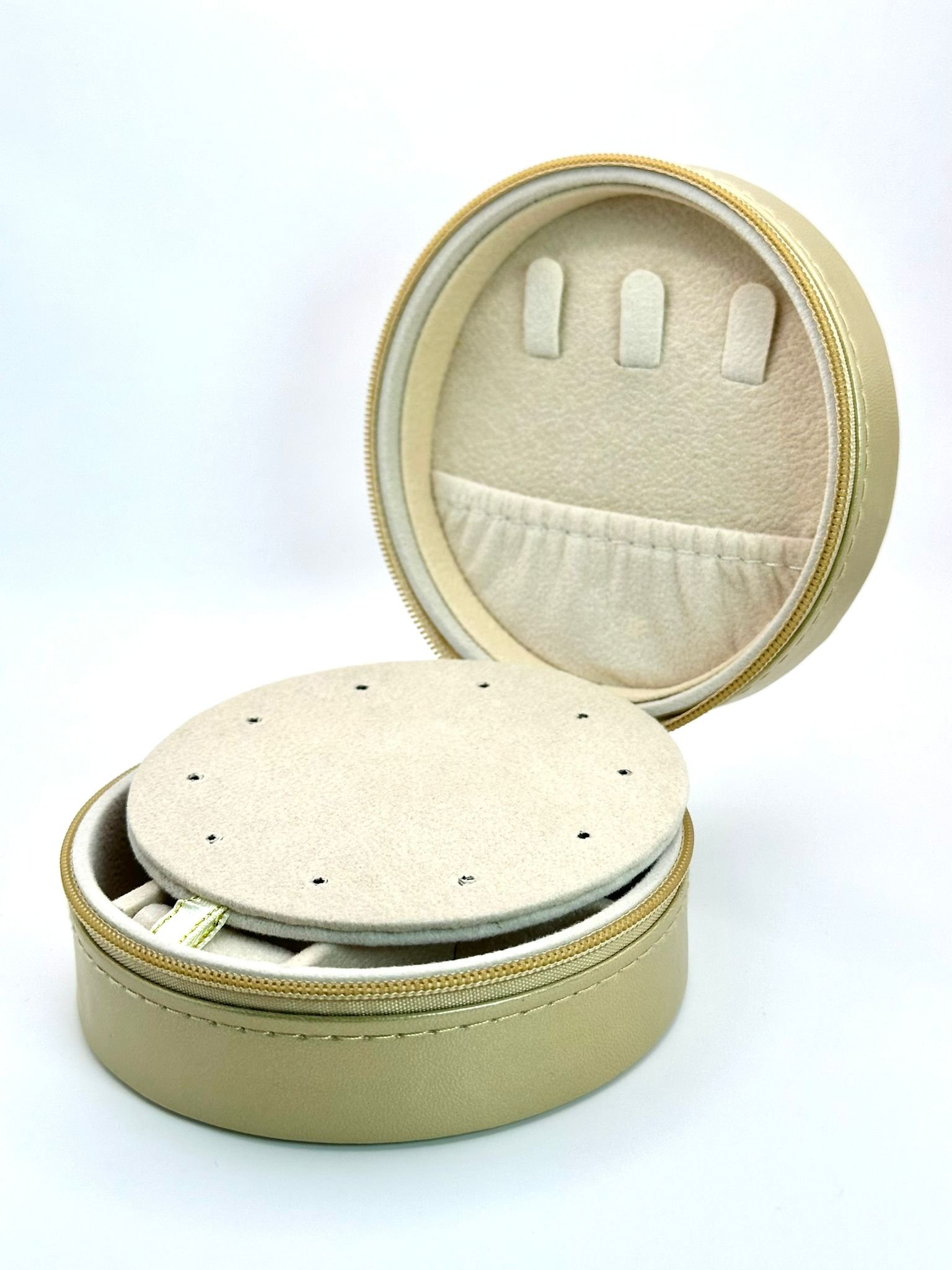 Guarda joias redondo em dourado - Image 5